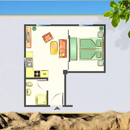 Haus Ostseekristall Smaragd アパート ツィノヴィッツ